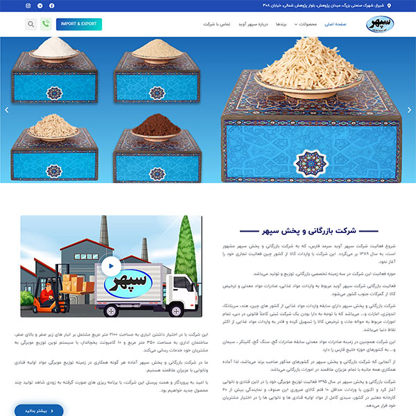 نمونه پروژه طراحی سایت در شیراز